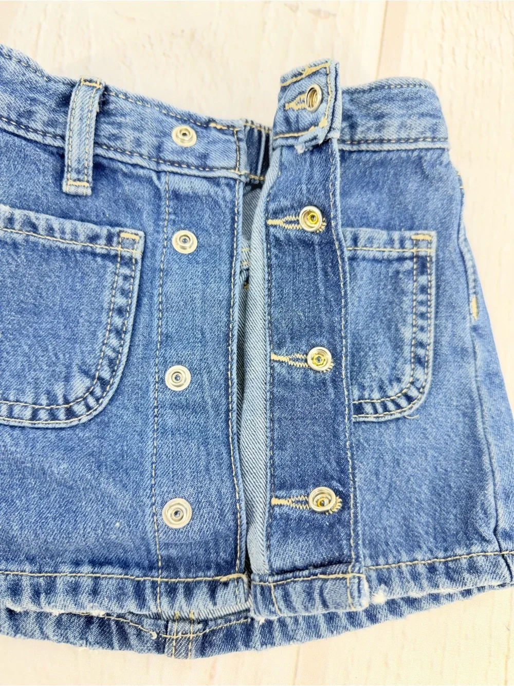 Old Navy Denim Skirt 2T Blue Button Front Adjustable‎ Waist Kids